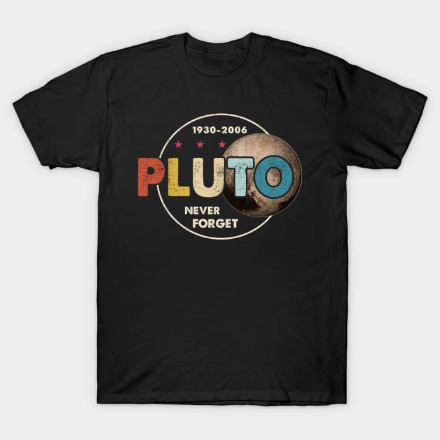 Pluto Never Forget, Funny Pluto, Pluto Lover, Pluto T-Shirt by artbyhintze